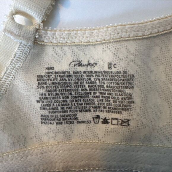 Playtex Womens Floral Soft Cup Bra 38C Beige Full Coverage Non-Wired Adjustable - Picture 3 of 7